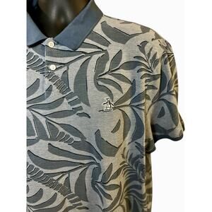 Penguins 100% organic cotton fauna print knit polo shirt men’s XXL Extra Button